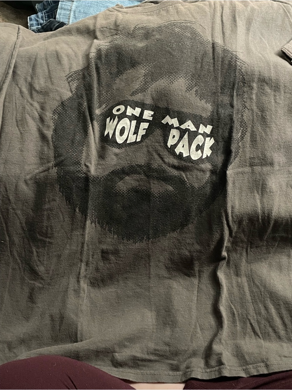 Spencer's Black Graphic 'One Man Wolf Pack' Short Sleeve Tee